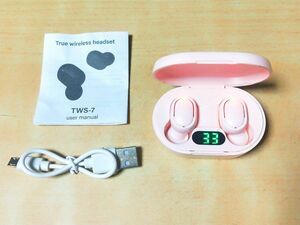 【値下げ】Bluetooth5.3 ワイヤレスイヤホン ピンク