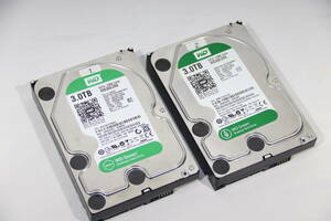 Western Digtal　Green　WD30EZRX　3.5インチ　3TB×2台　SATA　HDD　動作品