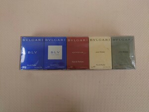 【未開封・現状品】ブルガリ ミニ香水 5種 セット コレクション BVLGARI 香水 ミニボトル ブルー プールオム プールファム オムニア