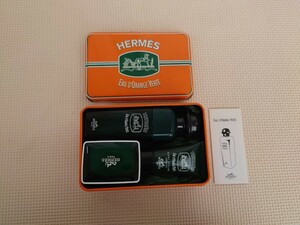 【現状品】HERMES エルメス Eau d'orange verte 石鹸 フェイスバーム 香水 ヴィンテージ オードランジュヴェルト トラベルセット 缶入り