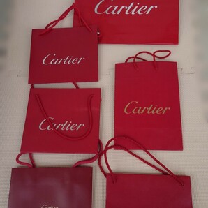 カルティエ 紙袋 6枚 セット ショップ袋 ショッパー Cartier ブランド紙袋 袋 赤 レッドの画像1