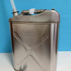20L 縦型 軽油桶 灯油ガソリン タンク灯油缶携行缶 ステンレス鋼  シルバーの画像1