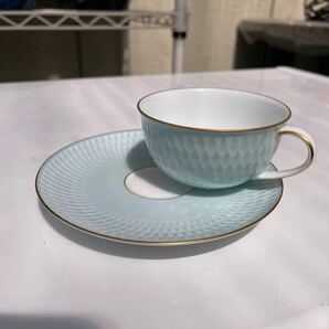 美品！！ノリタケ カップ &ソーサー 水色 金縁Noritake 洋食器 カップ直径約9.5㎝ 高さ約5㎝ ソーサー直径約15.5㎝ クー2 の画像7