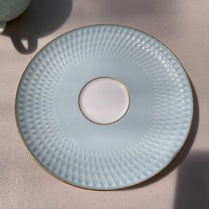 美品！！ノリタケ カップ &ソーサー 水色 金縁Noritake 洋食器 カップ直径約9.5㎝ 高さ約5㎝ ソーサー直径約15.5㎝ クー2 の画像4