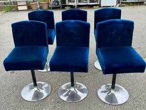  counter chair 6 legs set blue cloth made .. sause till approximately 90. bearing surface width approximately 40. bearing surface till approximately 60. receipt delivery respondent consultation 