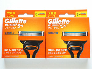  new goods Gilletteji let FUSION5+1 Fusion 5+1 razor (8ko go in ) 2 box set total 16 piece 