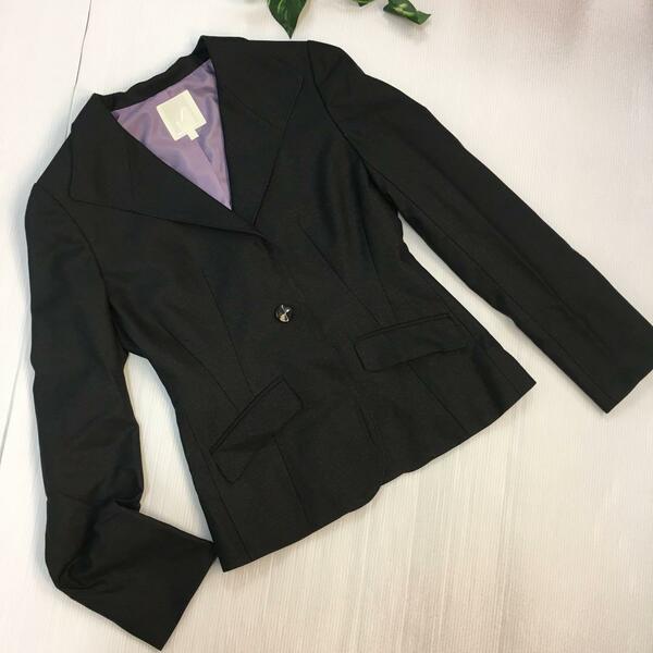 春服　黒　ジャケット　フォーマル　カジュアルオフィス　Sサイズ 　紫　　ナンバー382