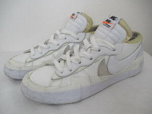 SACAI×NIKE BLAZER LOW WHITE PATENT LEATHER サカイ×ナイキ ブレーザー ロー ホワイト パテント レザー DM6433-100 スニーカー 27.5cm