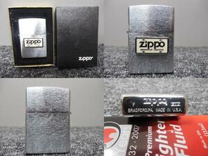 Zippo・ライター・ビンテージ・Zippo・ロゴプレート (おそらく未使用品・ケースつき) / 刻印 ・F XIV・1998年頃