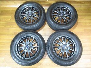 Weds VELVA SPORTZ6J-15 off+43 pcd100/5H VRX2 195/65R15 15インチアルミホイールスタッドレスタイヤ4本 プリウス/ウィッシュ/プレミオ他