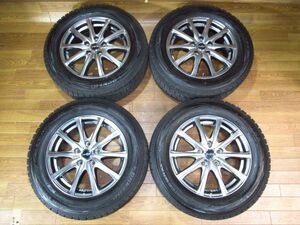 マナレイEURO SPEED 6.5J-16 off+53 pcd114.3/5H WM01 215/60R16 16インチアルミホイール+スタッドレスタイヤ4本オデッセイ/ヴェゼル/CX-3