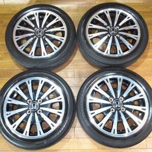 ホンダ(JF1/2)N-BOXカスタム純正 4.5J-15 off+45 pcd100/4H ブリヂストンB250 165/55R15 ダメタイヤ付き４本の画像1