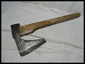 24 斧 鉞 ヨキ オノ 薪割り 当時物 古い斧 古道具 昭和レトロ 中古 AXE Hatchet used junk retrospective showaretro