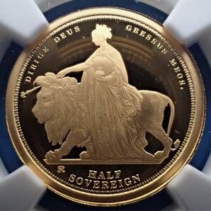 2019年 英国領 オルダニー ウナとライオン Una and the Lion プルーフ ハーフソブリン 金貨 24金 NGC PF69 UCAM の画像2