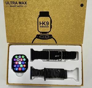 【即納】最新型 新品 スマートウォッチ HK9 ULTRA MAX 黒 2.19インチ 健康管理 音楽 スポーツ 防水 血中酸素 Android iPhone対応②