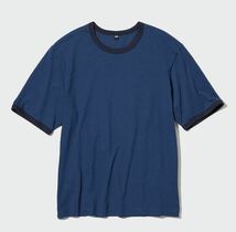 新品即決！★Ｌサイズ★ オーバーサイズTシャツ（5分袖）★ネイビーBLUE★ユニクロ ★_画像2