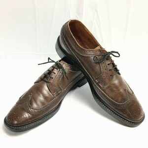 試着OK！Gimbels/ギンベル【サイズ9.5　28.0】70s-80s?イングランド製　ウイングチップ　茶/ブラウン　Vintage/Shoes　管NO.WZE-53