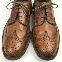 試着OK！1970s?ビンテージ　FLORSHEIM/フローシャイム ケンムール　ロングウイングチップ　茶　9.5D　27.0-27.5　Vintage　管NO.WZE-147_画像3