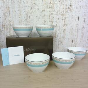 未使用 ノリタケ ハミングブルー HUMMING BLUE 11cm ボウル 5個セット ファインポーセリン Noritake スリランカ製 食器 F94502/1645 箱付