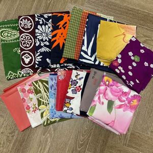 1円 保管品 風呂敷 大量 まとめて 和柄 花柄 リメイク 和装小物 ハンドメイド 粗品 手拭い 家紋 Japan アンティーク 昭和レトロ