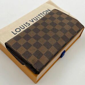 H793【美品】LOUIS VUITTON ルイヴィトン ポルトフォイユ インターナショナル M61734 ダミエ 二つ折り長財布 カード入れ×6の画像2