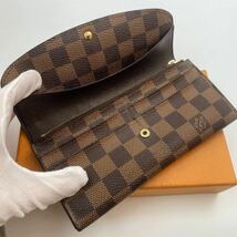 H827【美品】 ルイヴィトン Louis Vuitton ダミエ ポルトフォイユ エミリー ブラウン系 長財布 メンズ _画像3