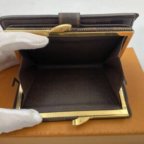 H822【ほぼ極美品】ルイヴィトンLOUIS VUITTON ヴィエノワ がま口折り財布 ダミエ ウォレット メンズ レディース の画像6