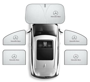 ★New item★Mercedes Benz Logo フロントガラス サンシェード vehicle窓遮 磁石式vehicle用カーテン 簡単取りincludedけ★5枚set★収納袋included★