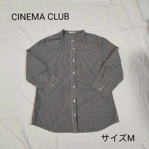 CINEMA CLUB　ギンガムチェック　 シャツブラウス　七分袖　 トップス　サイズM