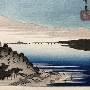 木版画 歌川広重【近江八景 石山秋月】昭和期 復刻版 本物保証 ■ 浮世絵 錦絵 名所 摺物 Hiroshige Ukiyoeの画像5