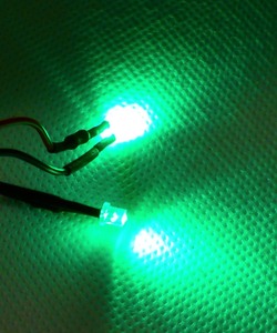 3mm hat type wiring resistance attaching LED green 10 piece 