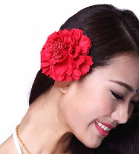  postage 0 2way head dress hair accessory [ red ] corsage large flower clip hair ornament dance costume Japanese style yukata wedding graduation ceremony cy166