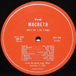 米 MRF ヴェルディ：MACBETH マクベス 1952年12月7日 ミラノ・スカラ座ライヴ マリア・カラス/マスケリーニ 3LPBOXの画像6