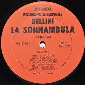 米HRE マリア・カラス ベッリーニ「夢遊病の女」La Sonnambula 1957年ケルン ヴォットー指揮 3LPBOXの画像10