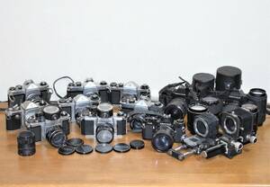 PENTAX ペンタックス 一眼レフカメラ ボディ11台、レンズ15本、AUTO BELLOESなど、まとめて一式セット 部品取りジャンク