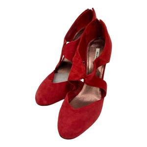 miu miu MiuMiu pumps 11cm heel red group lady's shoes shoes size 38 inscription woman [ used ]