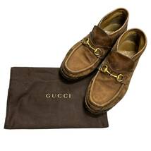 GUCCI グッチ ホースビットローファー ブラウン系 メンズシューズ 靴 レザー サイズ表記42 1/2 ゴールド金具【中古】_画像1