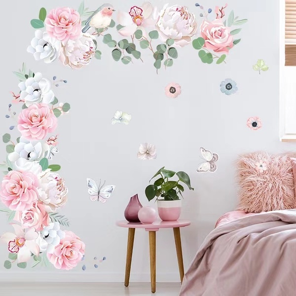 （NO.385）DIY剥がせる　飾り壁紙　ウォールステッカー 綺麗な仕上がり　花