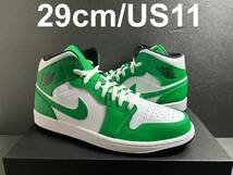 新品29cm/US11 NIKE AIR JORDAN 1 MID ナイキ エア ジョーダン 1 ミッド Lucky Green ラッキーグリーン DQ8426-301_画像1