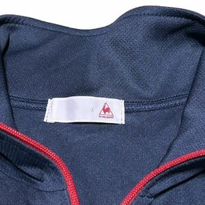 le coq sportif ハーフジップ メンズ S GOLF 半袖 ハイネック ゴルフ シャツ ポロシャツ ネイビー 赤 刺繍の画像2