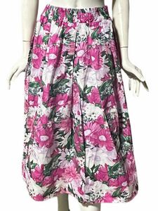  цветочный принт юбка L юбка-клеш длинная юбка цветочный принт розовый серия 