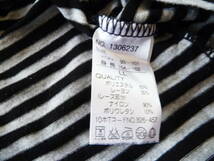 ♪大きいサイズ LL AWAW by JUNKO SHIMADA カットソー レディーストップス　ボーダー Tシャツ 黒 古着 送料185円_画像5