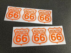  free shipping! figure * color modification OK! route 66 sticker orange profit 6 pieces set Setagaya base Ame car Jimny Harley Cub 