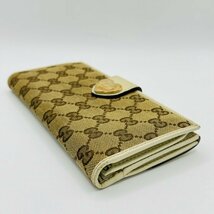 【2181】１円スタート★ グッチ GGキャンバス 2つ折り長財布 ウォレット キャンパス GUCCI ハート レザー レディース_画像4