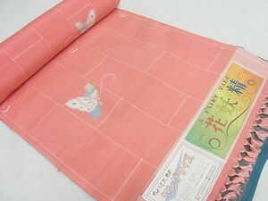 着物おきな★紬　反物　着尺　花妖精　未使用品　正絹　美品★nn1087