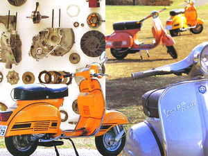 ベスパ ラリー 掲載 雑誌 　VESPA Rally 200 180 エンジン 完全分解　詳細写真解説 主要諸元表　6ページ