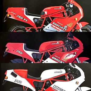 DUCATI 750F10 掲載 雑誌　ドゥカティ モンジュイ ラグナセカ サンタモニカ 諸元表 詳細写真解説 8ページ