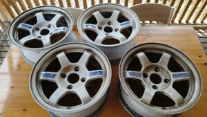 TE37　RAYS VOLK RACING　PCD１０８　６．５J　＋１５　１４インチ　白　４本　程度悪