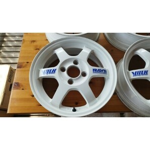 TE37 RAYS VOLK RACING PCD１００ ５J ＋４５ １４インチ 白 ４本 程度良好の画像3