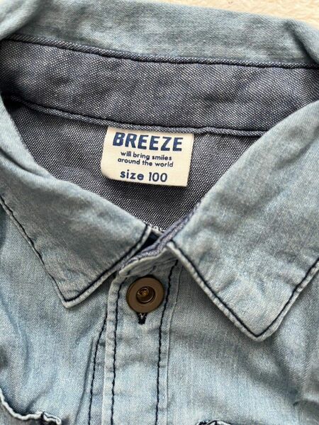 BREEZE　 長袖シャツワンピース　100cm